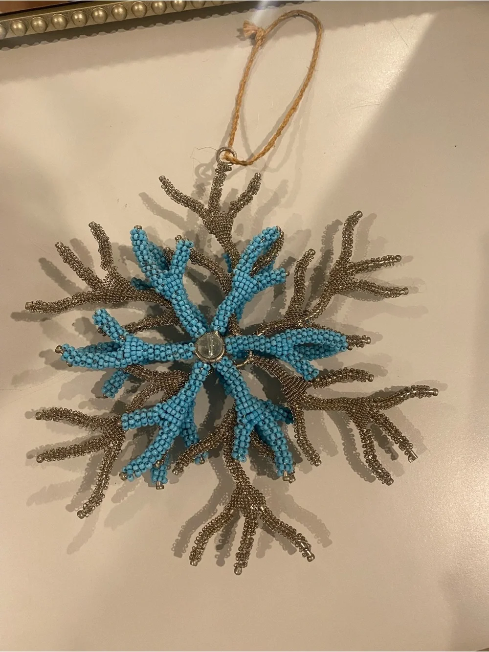 Hand made snowflake ornament decor
